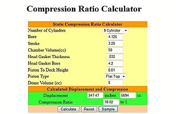 Compression Ratio Calculator
