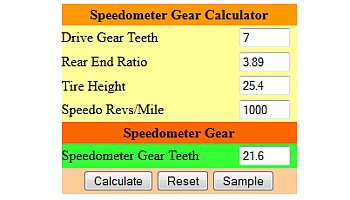 Speedometer Gear Calculator