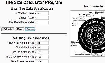 Tire Chart Calculator