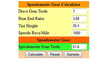 Speedometer Gear Calculator